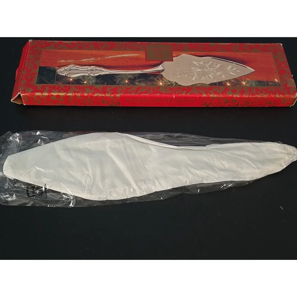 Vintage Silver Plated‎ Pie Server Christmas Greetings Home for the Holidays NEW
